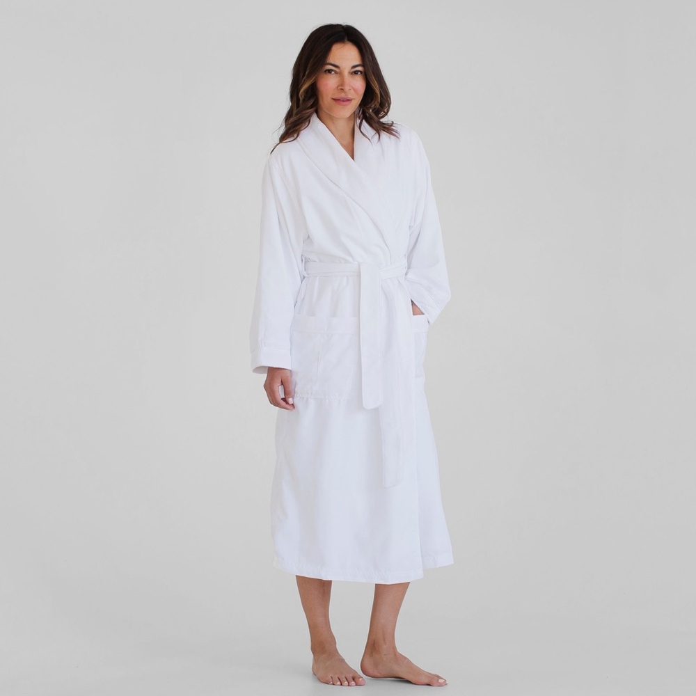Unisex Hotel Collection White 100% Turkish Cotton Robe